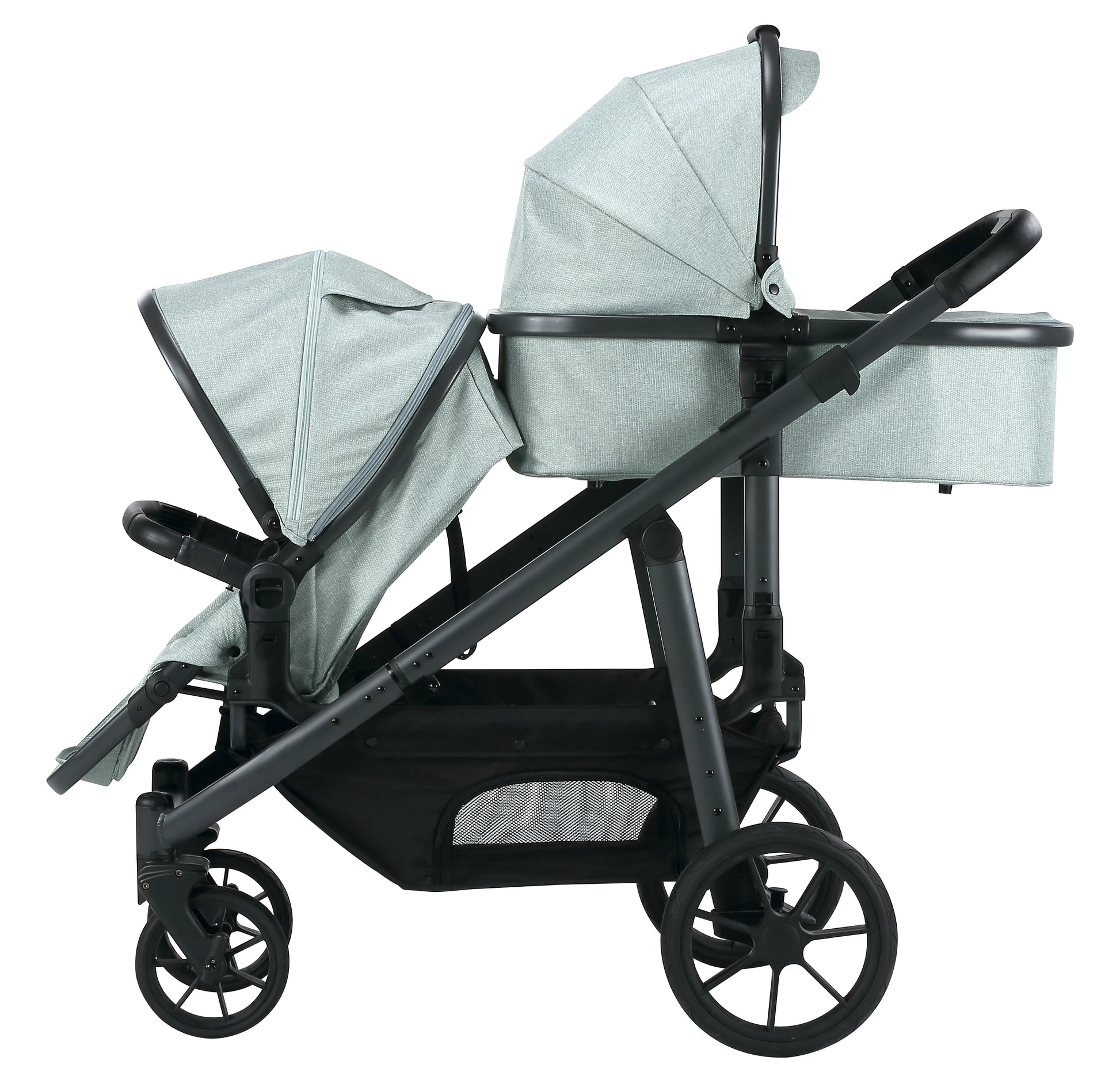 JMT-873482 Twin Baby Stroller with Large Basket for Infants and Toddlers