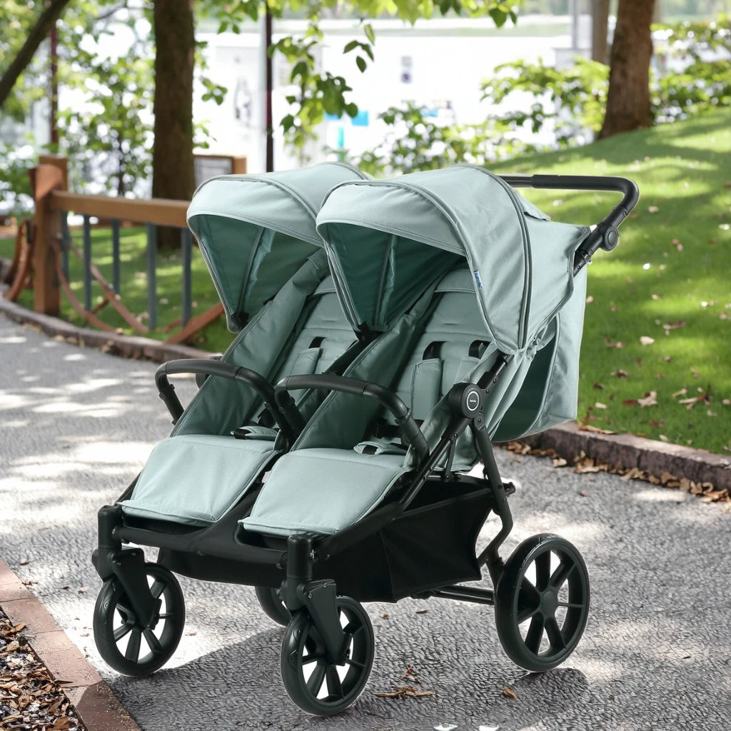 JMT-873482 Twin Baby Stroller with Large Basket for Infants and Toddlers