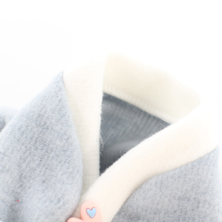 JMT-874250 Sanded Student Skirt Style Pet Sweater - Soft Acrylic Two-legged Clothing for Dogs in Pink and Blue