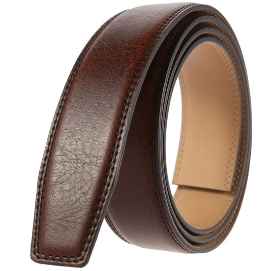 JMT-874378 Men's Leather Belt, Model LY35-122, Classic Style, No Buckle Design