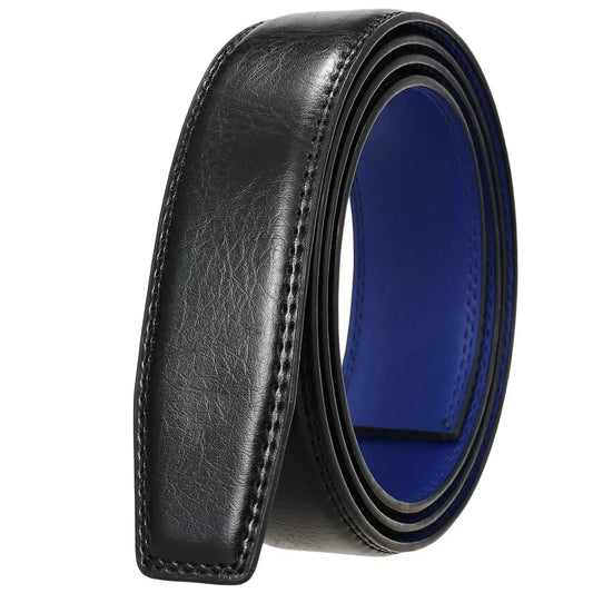JMT-874378 Men's Leather Belt, Model LY35-122, Classic Style, No Buckle Design
