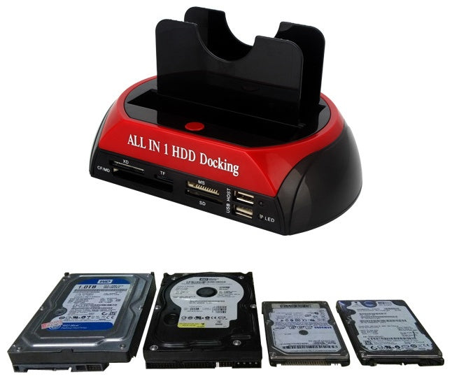JMT-874954 Multi-Function HDD Holder with Card Reader and Tool-Free Assembly for SATA & IDE Drives