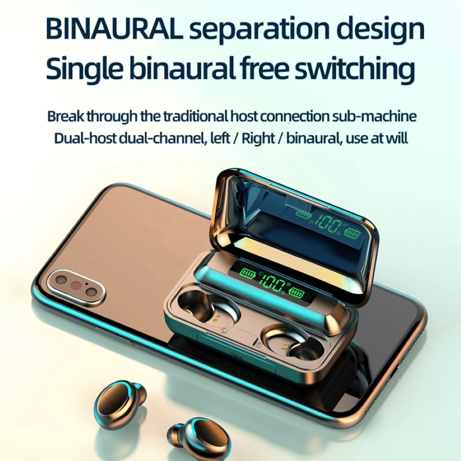 JMT-874954 Wireless Bluetooth Ear Hooks - True Wireless Headphones with Ergonomic Design and Comfortable Fit