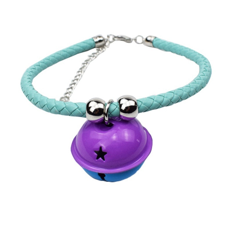 JMT-875274 Hand Woven Pet Collar with Twisted Twine and Bell – Adjustable Sizes in Gold, Blue, Black, and Silver