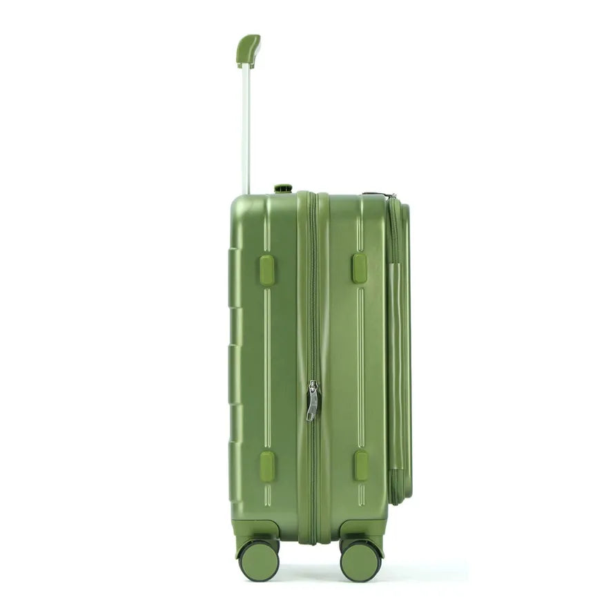 JMT-875338 20" Designer Trolley Travel Suitcase in ABS+PC with Aluminium Frame and Front Opening Design