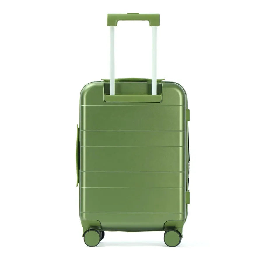 JMT-875338 20" Designer Trolley Travel Suitcase in ABS+PC with Aluminium Frame and Front Opening Design