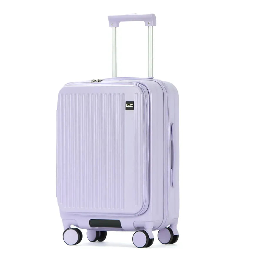 JMT-875338 20" Designer Trolley Travel Suitcase in ABS+PC with Aluminium Frame and Front Opening Design