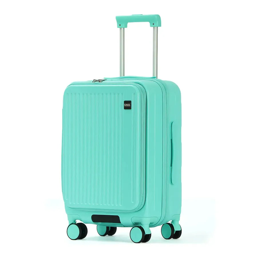 JMT-875338 20" Designer Trolley Travel Suitcase in ABS+PC with Aluminium Frame and Front Opening Design