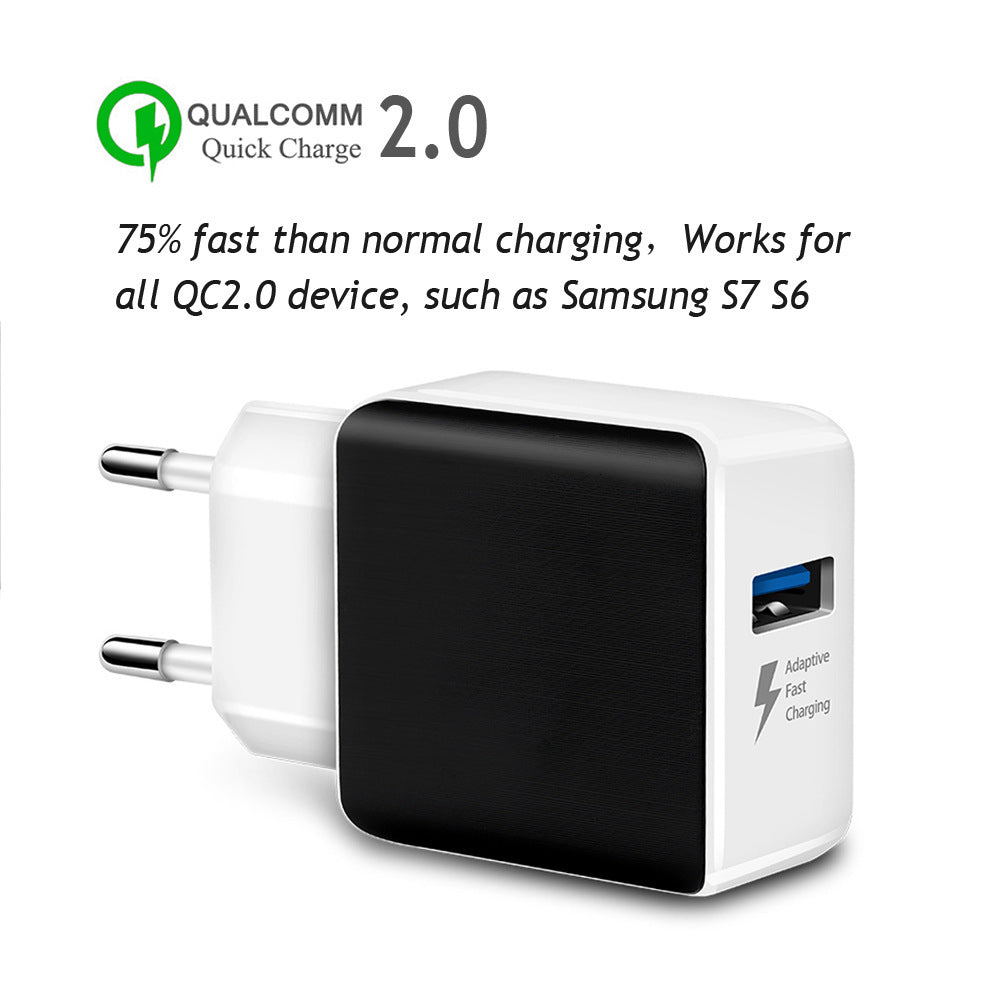 JMT-875466 18W Quick Charge 3.0 USB Wall Charger for iPhone, Samsung, Huawei - EU Plug
