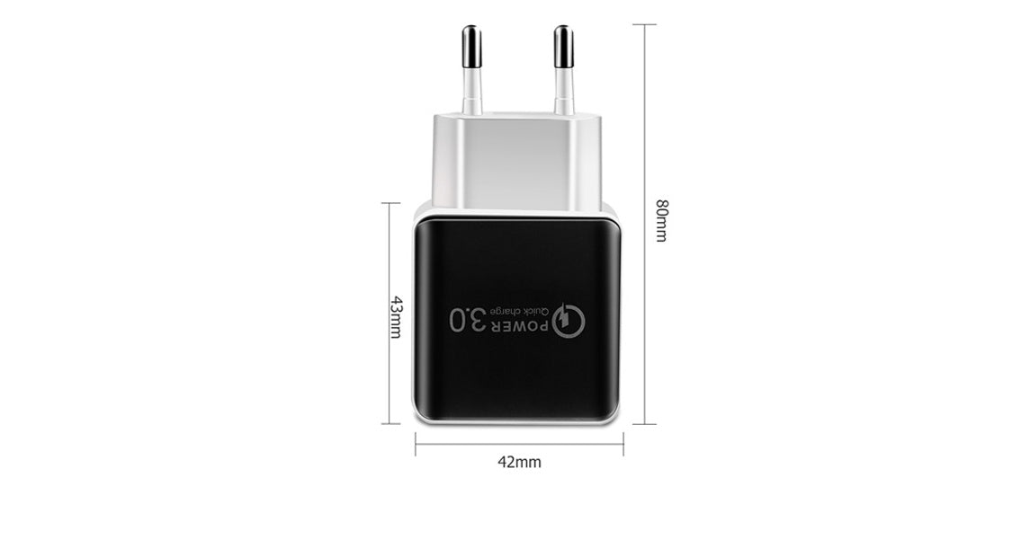 JMT-875466 18W Quick Charge 3.0 USB Wall Charger for iPhone, Samsung, Huawei - EU Plug