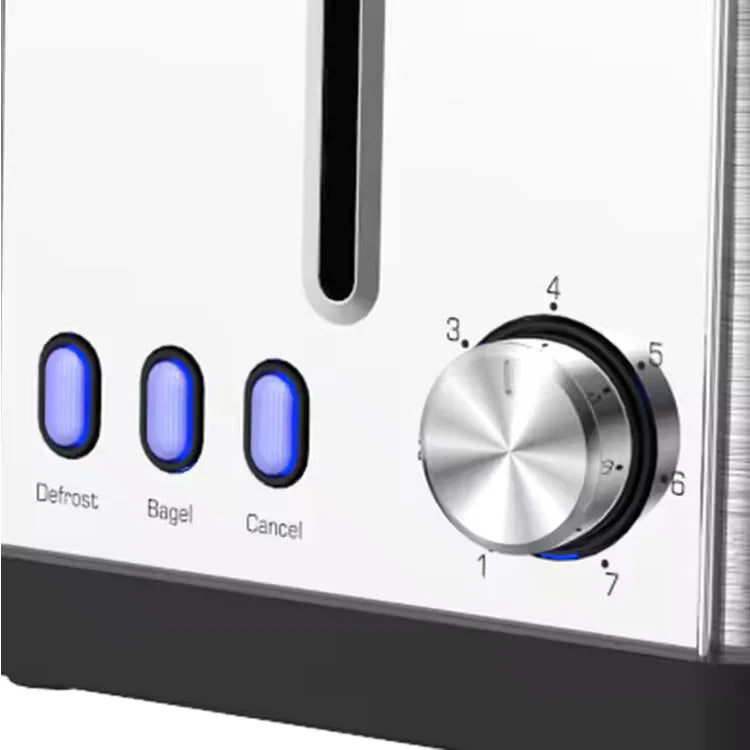 JMT-875722 Stainless Steel Digital Retro Toaster - 2 Slice, 950W Power, CE/ETL Certified