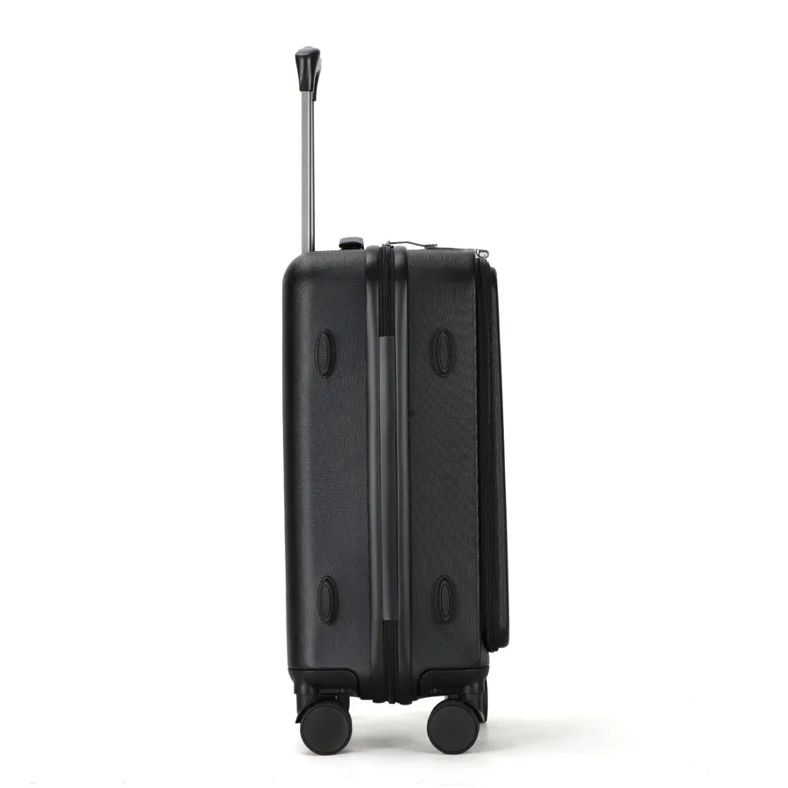 JMT-876490 Designer Black PC Travel Trolley Suitcase with Laptop Compartment for Carry-On Luggage