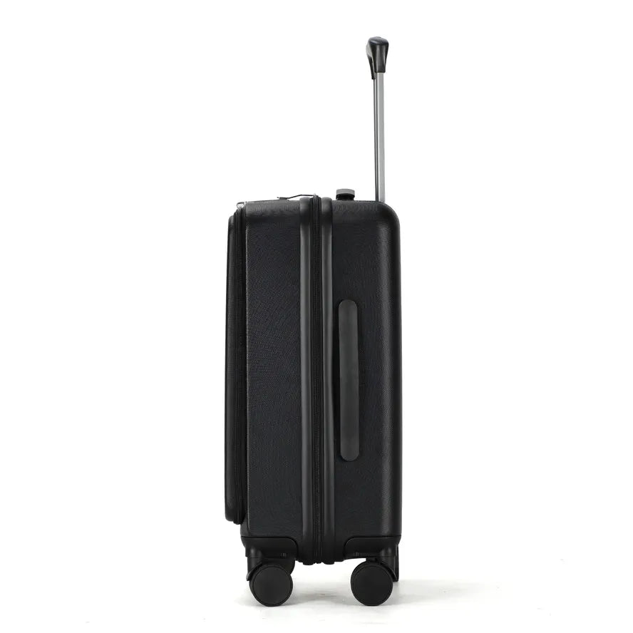 JMT-876490 Designer Black PC Travel Trolley Suitcase with Laptop Compartment for Carry-On Luggage