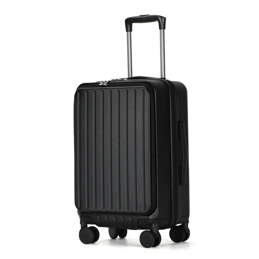 JMT-876490 Designer Black PC Travel Trolley Suitcase with Laptop Compartment for Carry-On Luggage