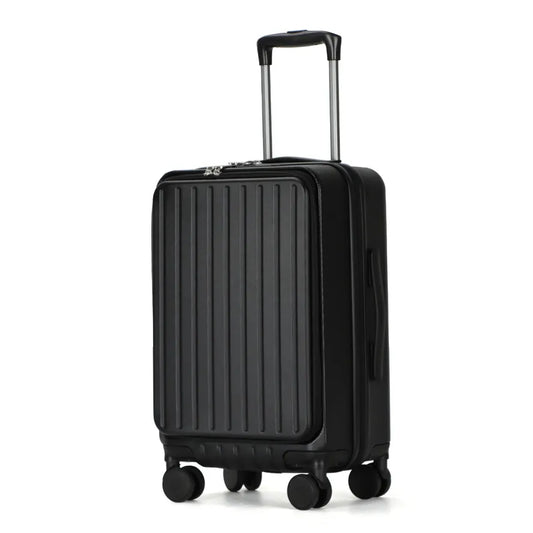 JMT-876490 Designer Black PC Travel Trolley Suitcase with Laptop Compartment for Carry-On Luggage
