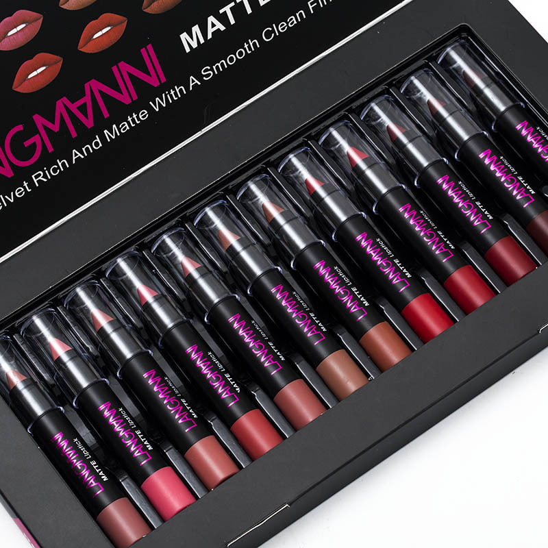 JMT-877194 Matte Velvet Non-Stick Lipstick and Gloss Set for Long-Lasting Hydration and Color