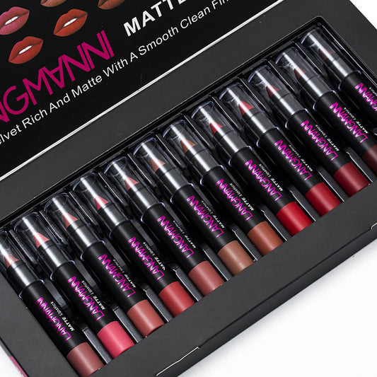 JMT-877194 Matte Velvet Non-Stick Lipstick and Gloss Set for Long-Lasting Hydration and Color