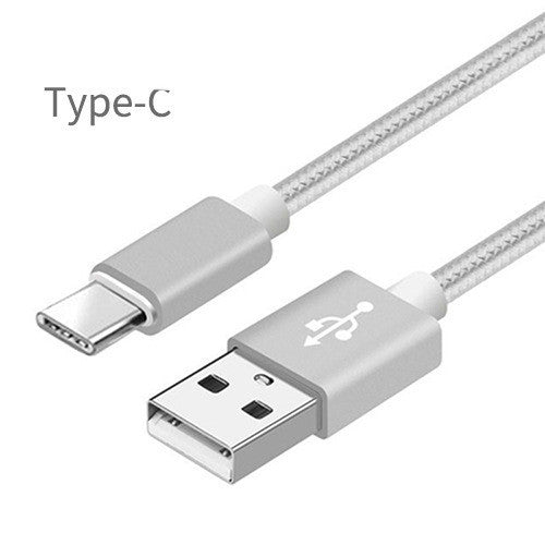 JMT-877258 Nylon Braided V8 Charging Cable Compatible with iPhone and Android Devices - Various Colors and Lengths