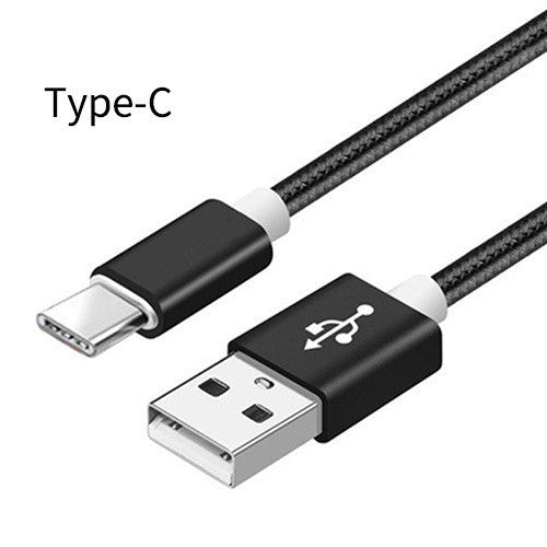 JMT-877258 Nylon Braided V8 Charging Cable Compatible with iPhone and Android Devices - Various Colors and Lengths