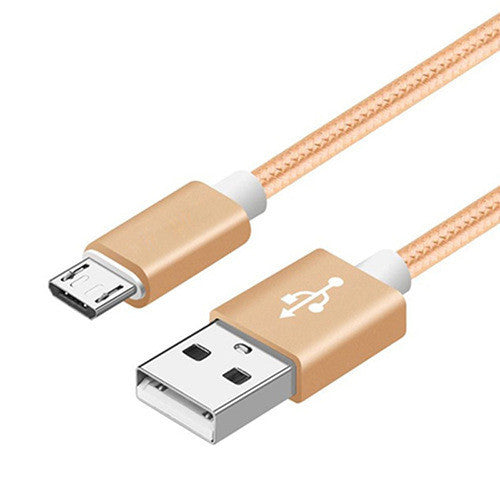 JMT-877258 Nylon Braided V8 Charging Cable Compatible with iPhone and Android Devices - Various Colors and Lengths
