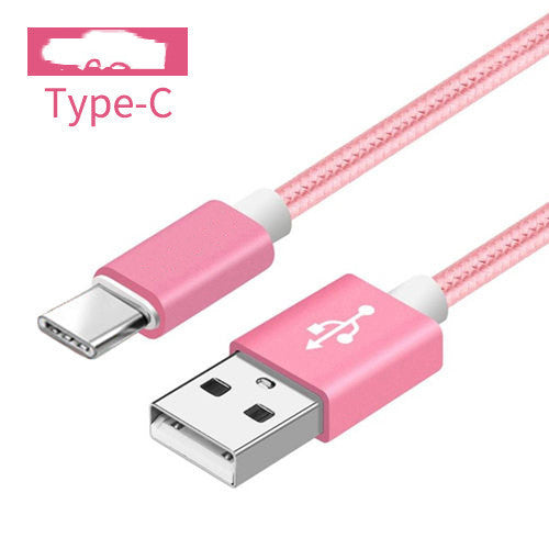JMT-877258 Nylon Braided V8 Charging Cable Compatible with iPhone and Android Devices - Various Colors and Lengths