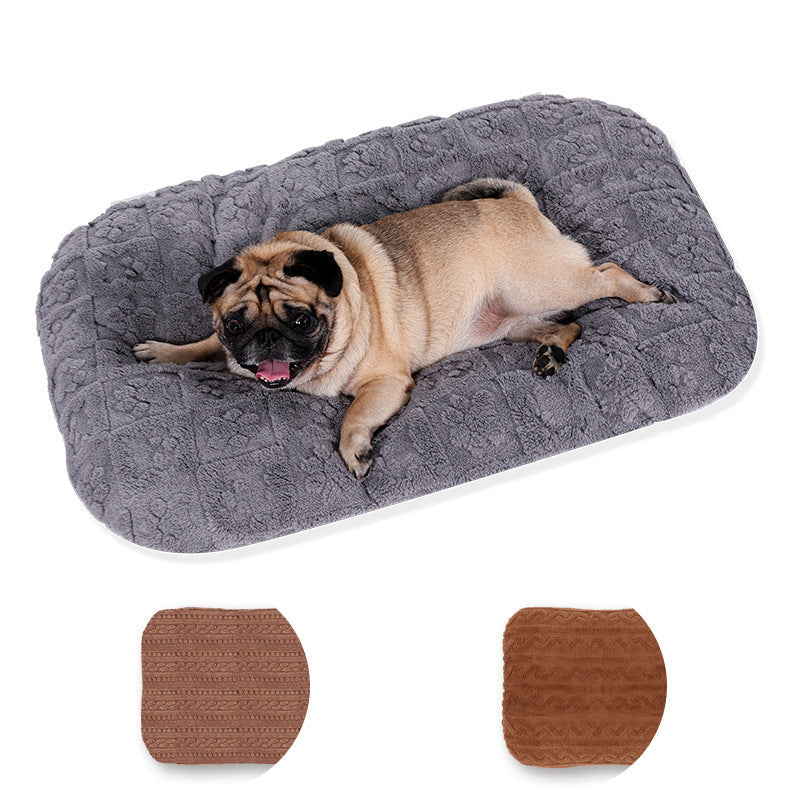JMT-877386 Warm Flannel Pet Bed - Soft Plush Dog and Cat Mattress, Machine Washable, Available in Multiple Sizes