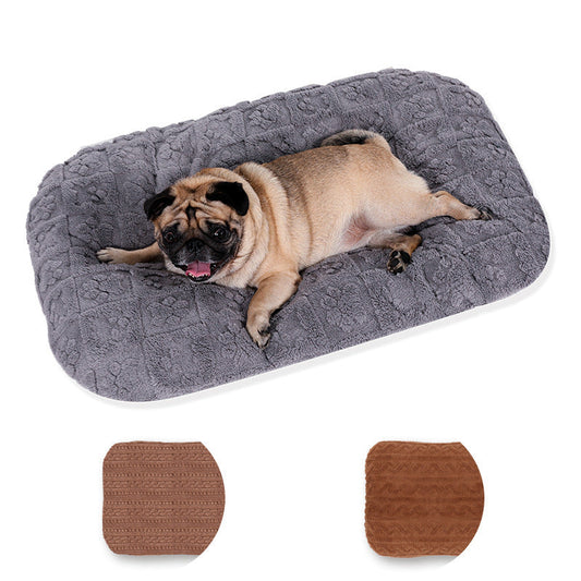 JMT-877386 Warm Flannel Pet Bed - Soft Plush Dog and Cat Mattress, Machine Washable, Available in Multiple Sizes