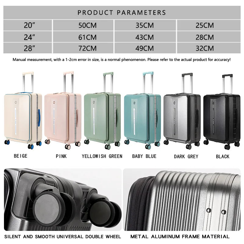 JMT-877962 Durable Hard Shell PC Luggage Suitcases for Travel - Available in 20, 24, and 28 Inches