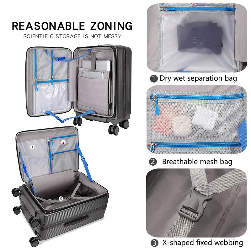 JMT-877962 Durable Hard Shell PC Luggage Suitcases for Travel - Available in 20, 24, and 28 Inches