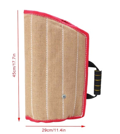 JMT-878218 Dog Arm Bite Sleeve Training Tool for Medium-Sized Dogs - Thick Linen & Cotton Felt Construction with Dual Handle Design