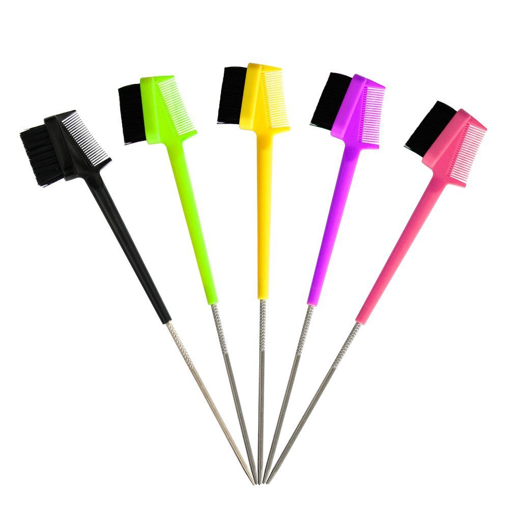 JMT-878346 Dual-Purpose Eyebrow Brush with Steel Needle Tip and Tail for Precise Dyeing
