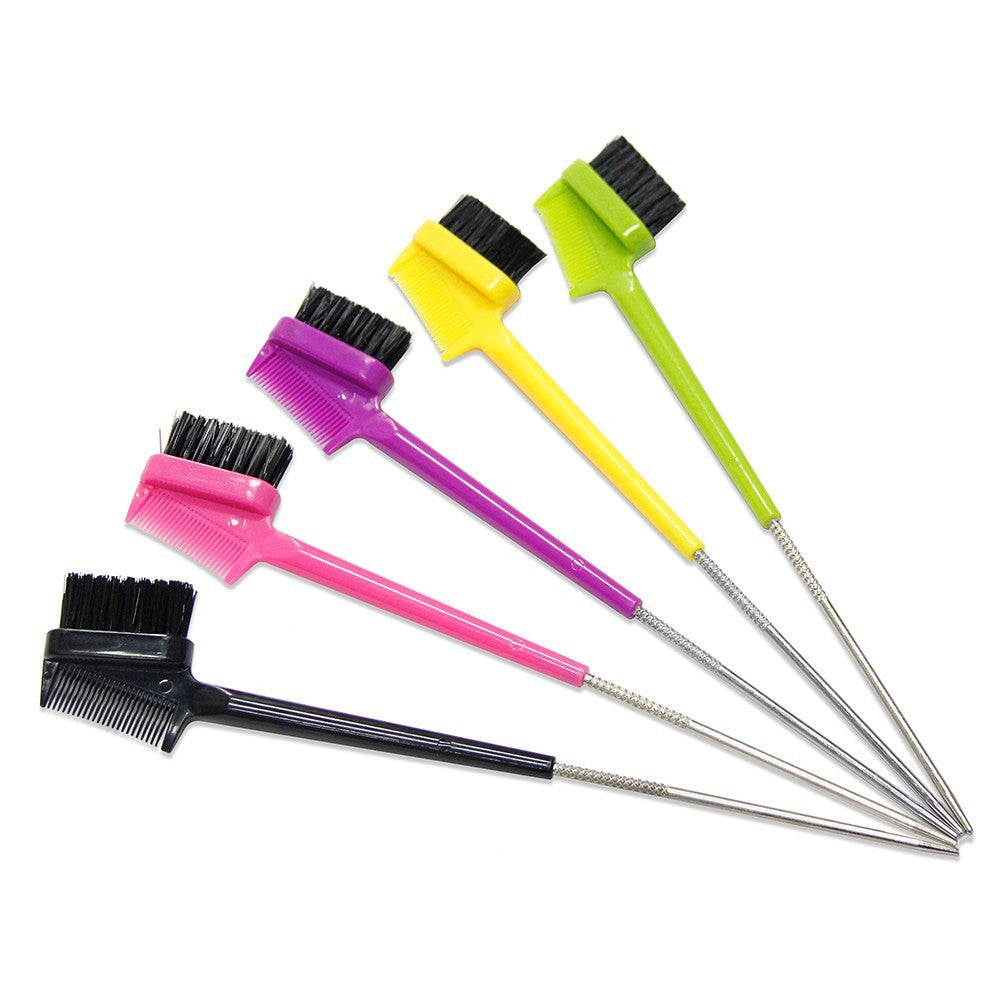 JMT-878346 Dual-Purpose Eyebrow Brush with Steel Needle Tip and Tail for Precise Dyeing