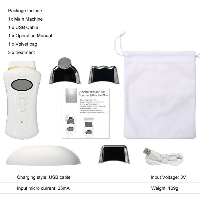 JMT-878474 Microcurrent Beauty Device with Adjustable Gears and LCD Display for Skin Treatment