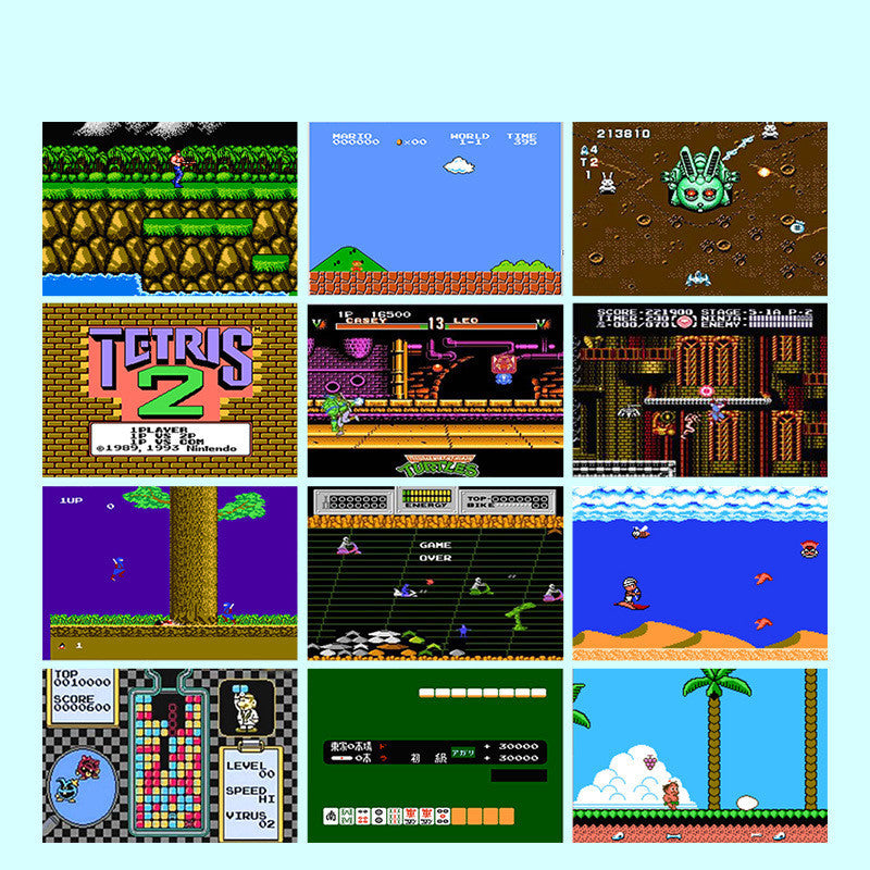 JMT-878538 Mini Handheld Video Game Console with 20 Built-in Classic NES Games - Portable Design, AV Output, Battery Operated