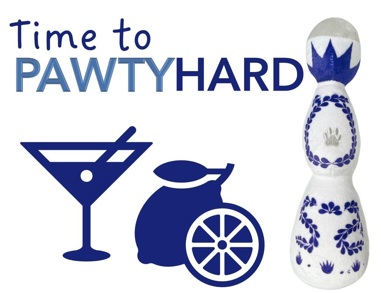 JMT-879050 Plush Tequila Bottle Dog Toy with Squeaker for Interactive Fun, All Dog Sizes