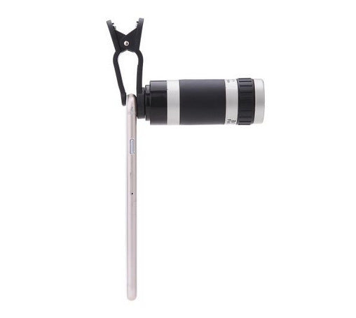 JMT-879242 8X Telescopic Lens for Phones with Clip & Cleaning Cloth - Magnifies Up to 240 Yards