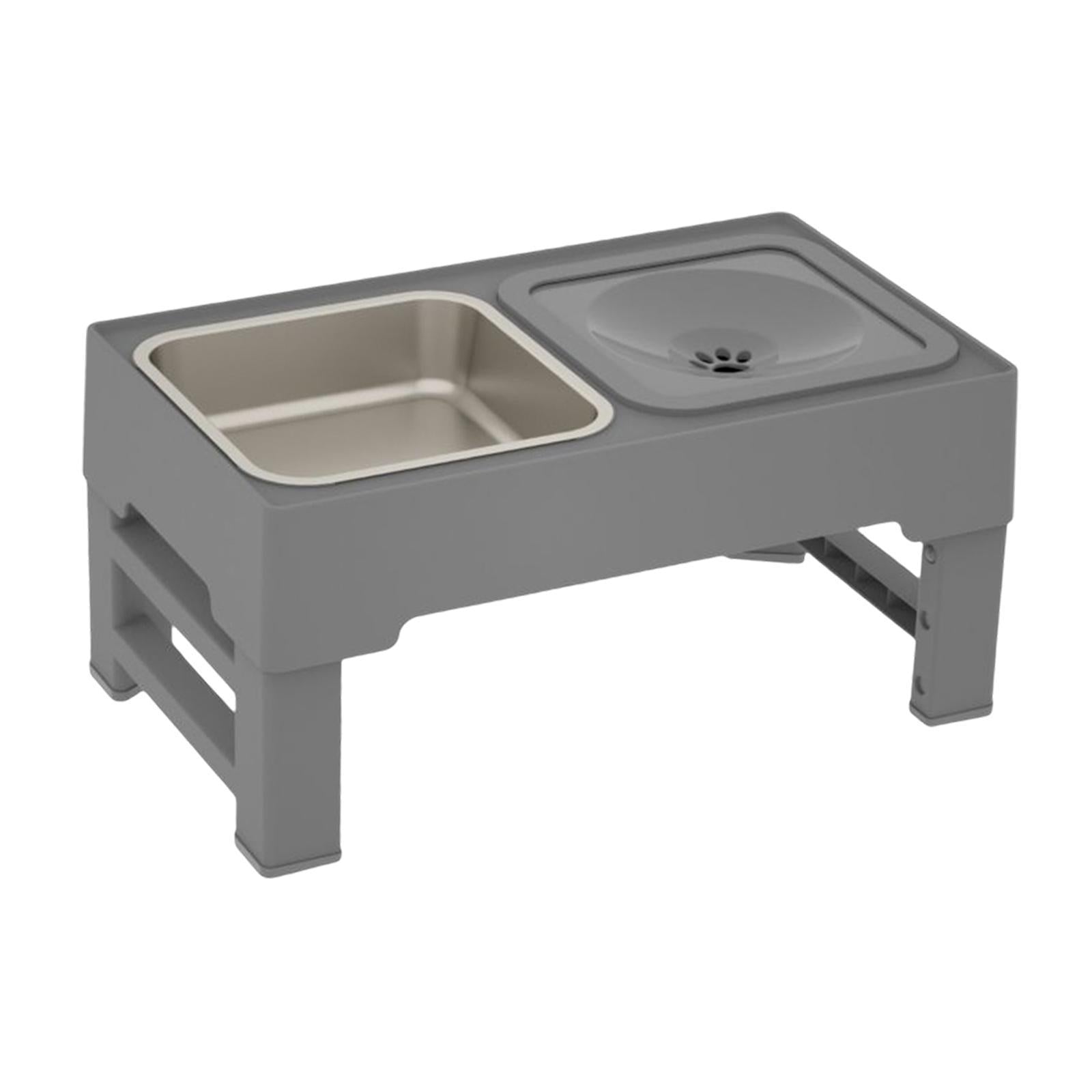 JMT-880202 Adjustable Elevated Dog Bowl with Slow Feeder & Non-Spill Water Bowl - Ideal for Small, Medium, and Large Dogs