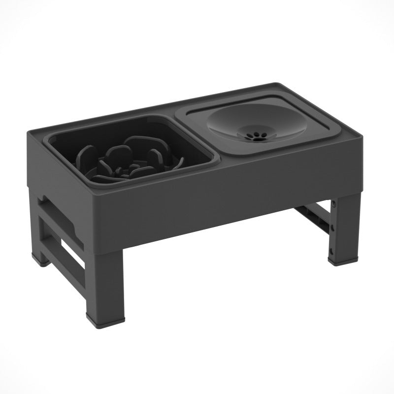 JMT-880202 Adjustable Elevated Dog Bowl with Slow Feeder & Non-Spill Water Bowl - Ideal for Small, Medium, and Large Dogs
