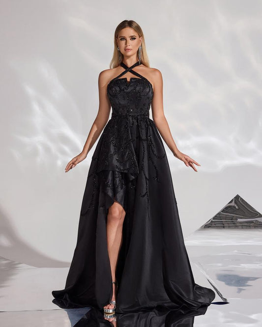 JMT-880458 Elegant Black Evening Dress for Women - Style SH0162