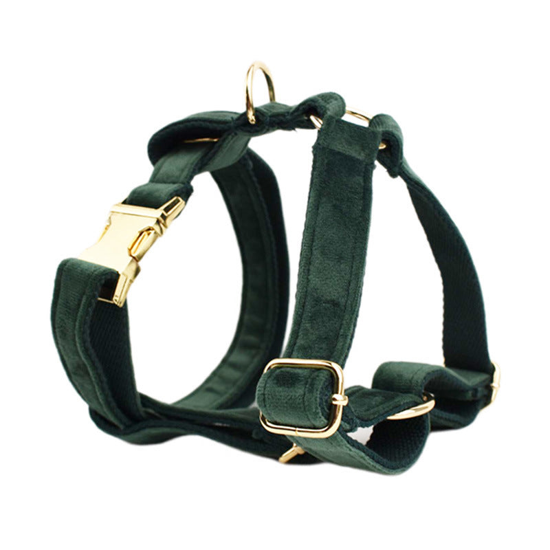 JMT-881034 Soft Fabric Velvet Pet Collar with Adjustable Sizes and Accessories
