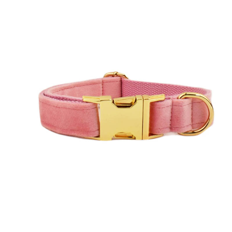 JMT-881034 Soft Fabric Velvet Pet Collar with Adjustable Sizes and Accessories