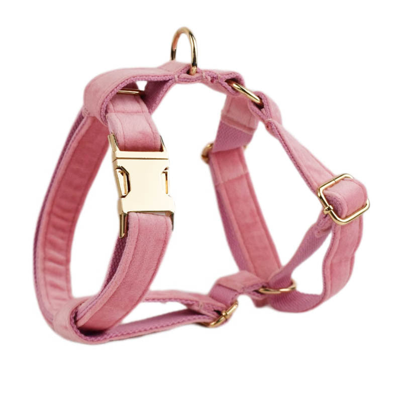 JMT-881034 Soft Fabric Velvet Pet Collar with Adjustable Sizes and Accessories