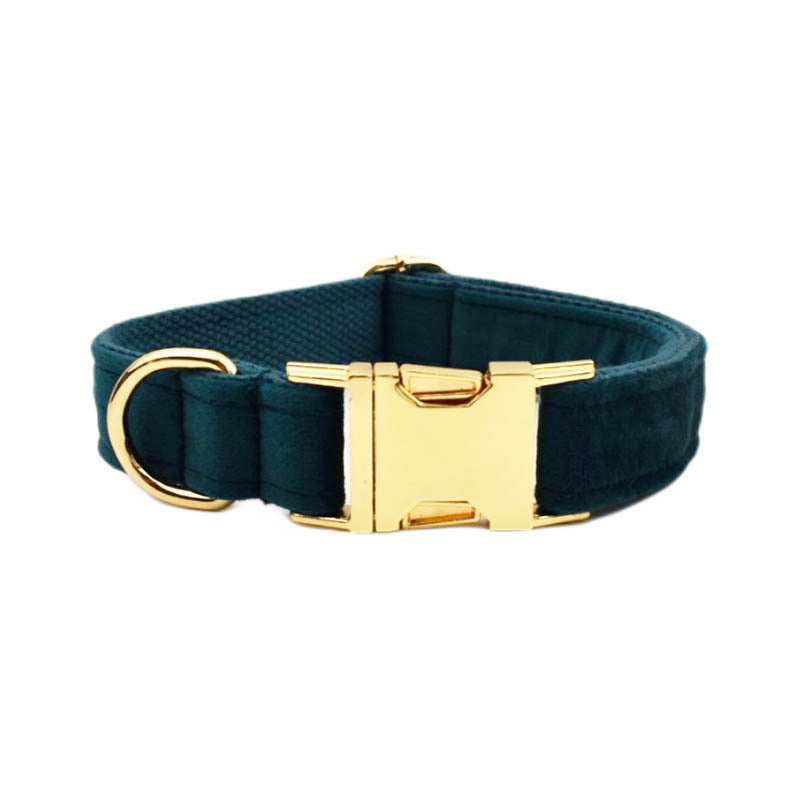 JMT-881034 Soft Fabric Velvet Pet Collar with Adjustable Sizes and Accessories