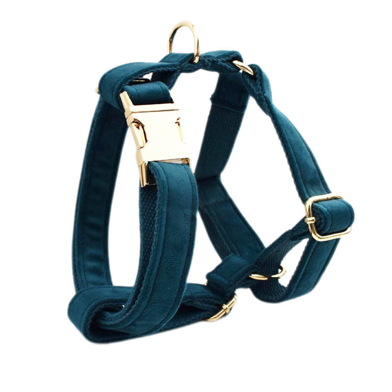 JMT-881034 Soft Fabric Velvet Pet Collar with Adjustable Sizes and Accessories