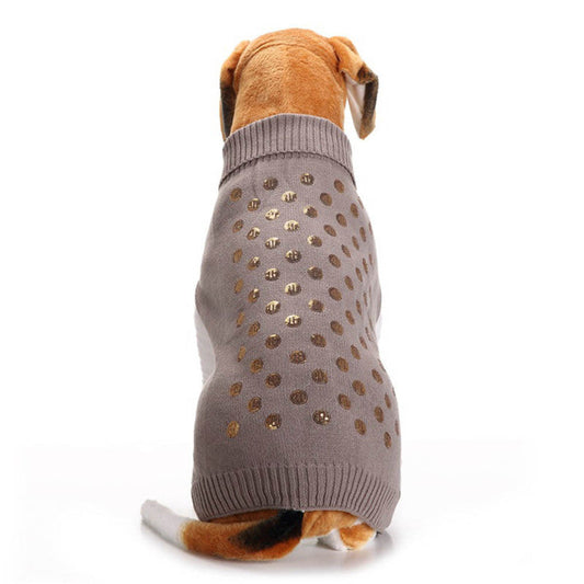 JMT-881162 Embroidered Pet Sweater for Autumn and Winter - Grey Acrylic, Multiple Sizes Available