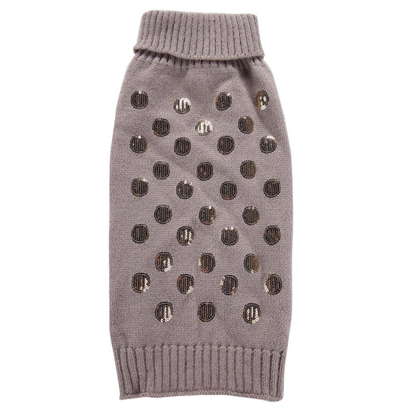 JMT-881162 Embroidered Pet Sweater for Autumn and Winter - Grey Acrylic, Multiple Sizes Available