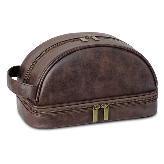 JMT-881418 Large Capacity Waterproof Retro Handheld Makeup Bag with Zipper Closure