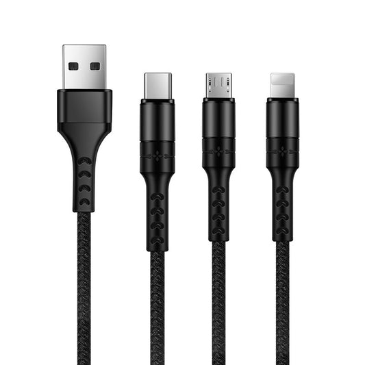 JMT-881546 Multi-Function USB Data Cable with Nylon Braid and TPE Cover - Customizable Colors Available