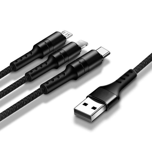 JMT-881546 Multi-Function USB Data Cable with Nylon Braid and TPE Cover - Customizable Colors Available
