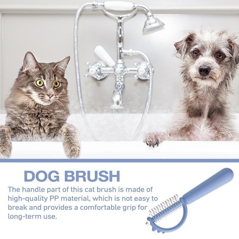 JMT-881610 Self-Cleaning Cat Brush with Double-Sided Design for Shedding and Dematting, Cute Dinosaur Shape